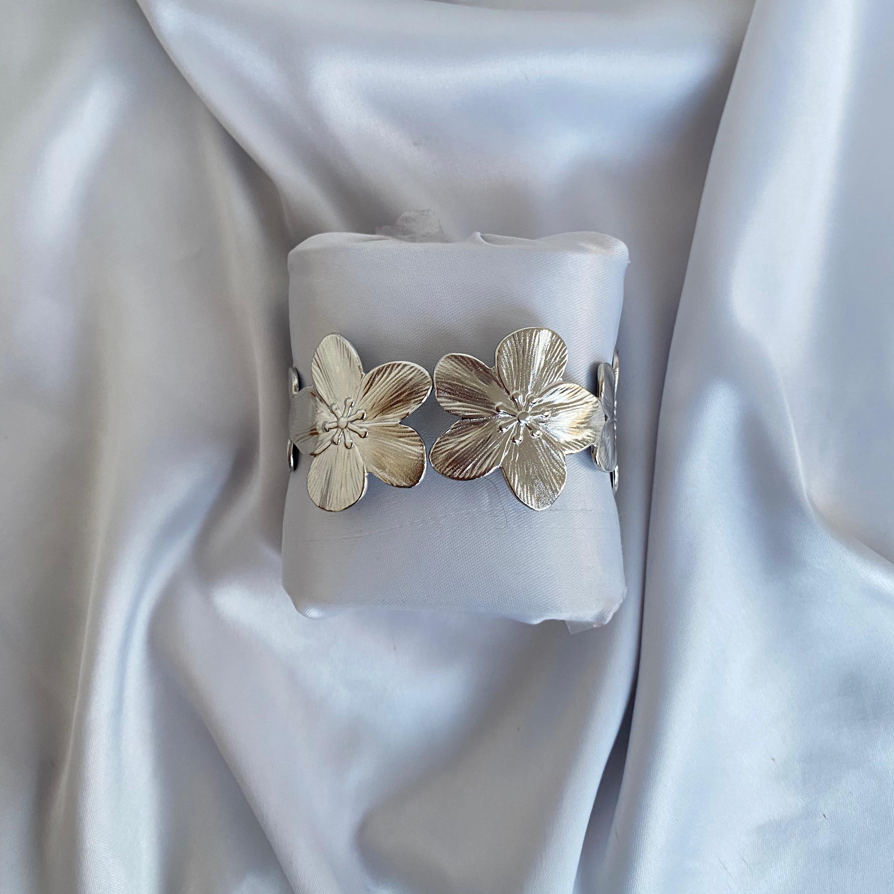Silver Bloom Cuff
