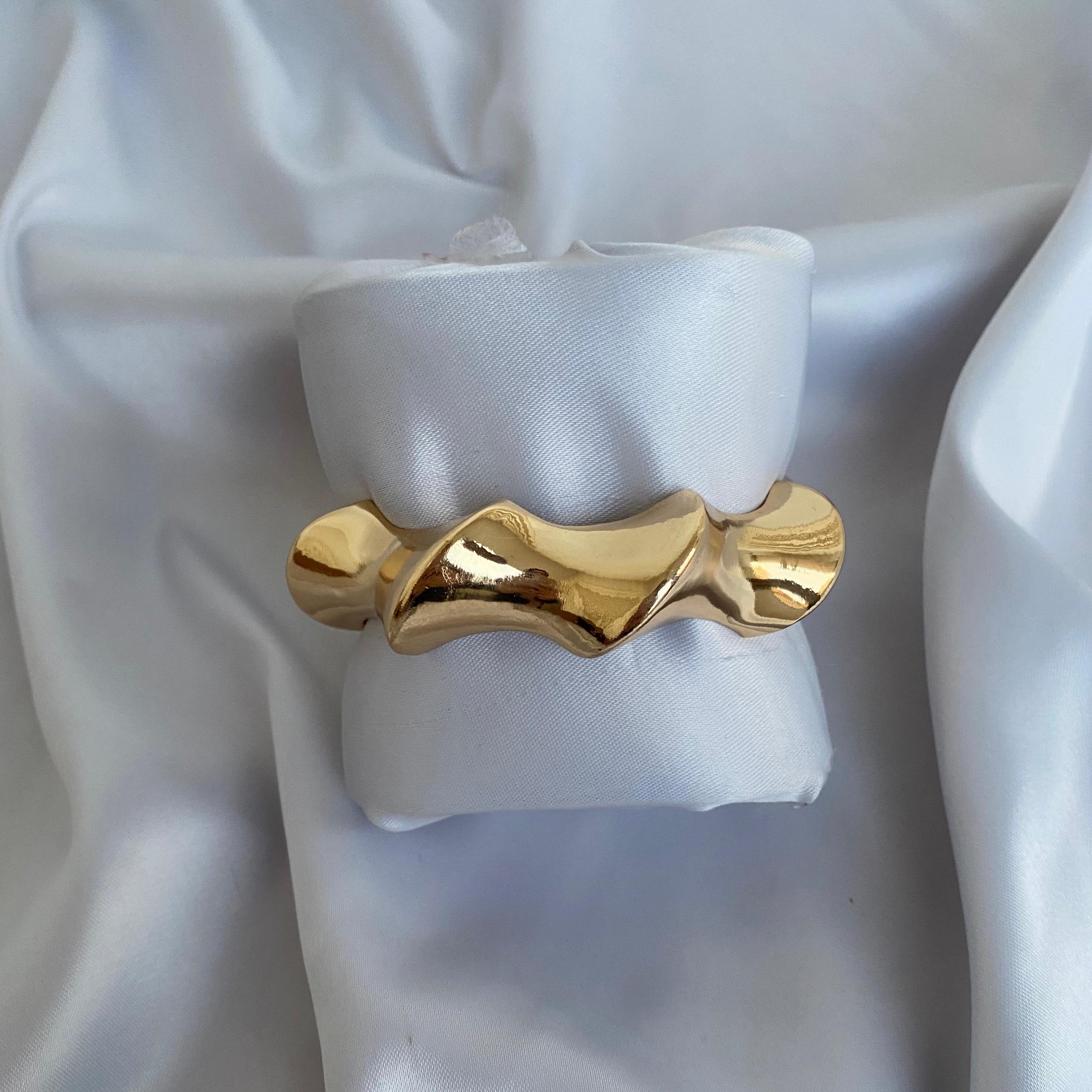 The Liquid Gold Wave Bangle